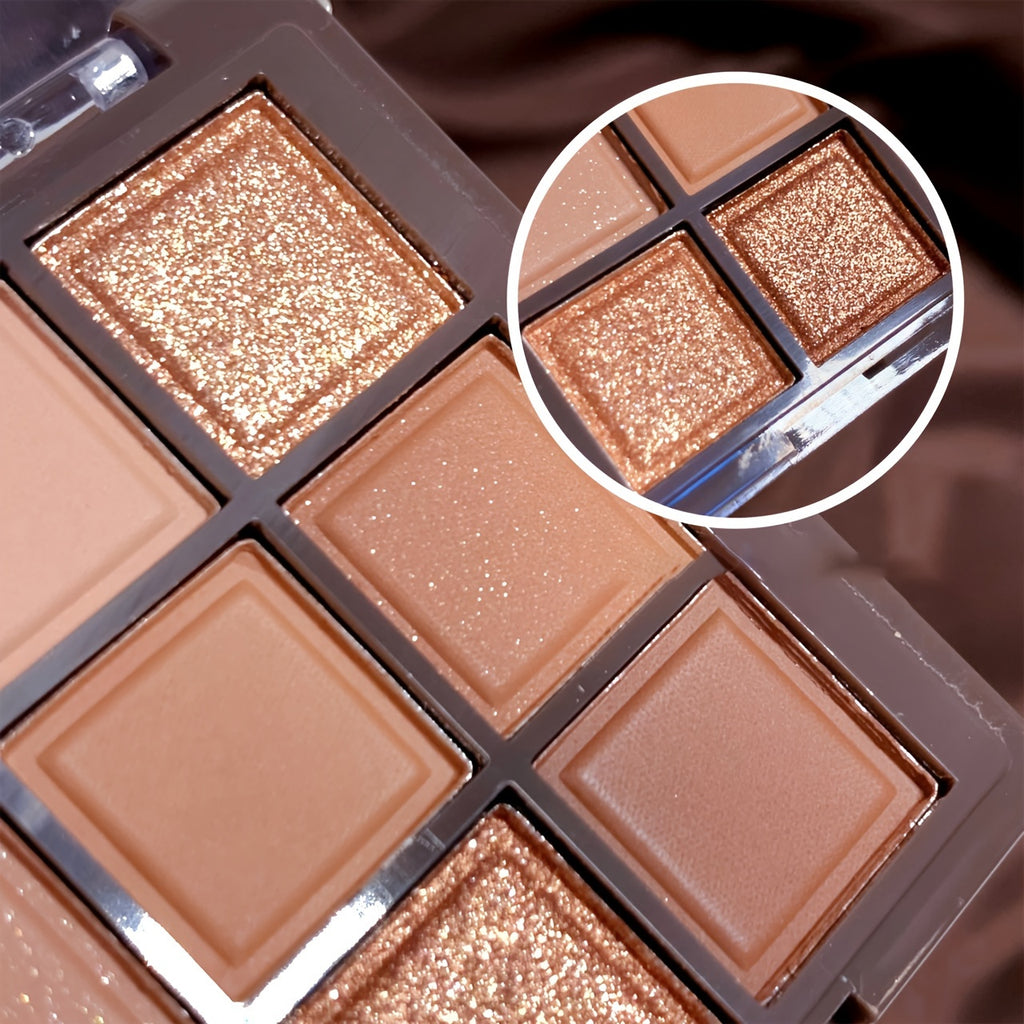 Palette 9 Couleurs – Tons Chocolat Mat & Brillant™
